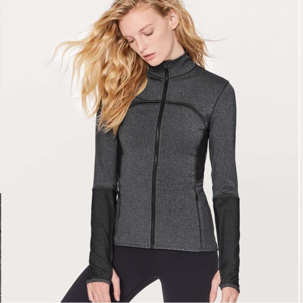 Lululemon Mesh Is More Jacket in Heathered Black Sz 6
